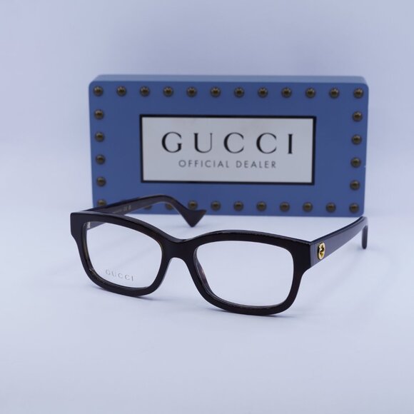Gucci GG1259O 005 Rectangle 54mm Eyeglasses - Dark Havana - Picture 6 of 12